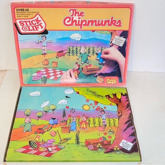 Vintage 1984 Presto Magix Stick n Lift The Chipmunks Complete - Picture 2 of 8
